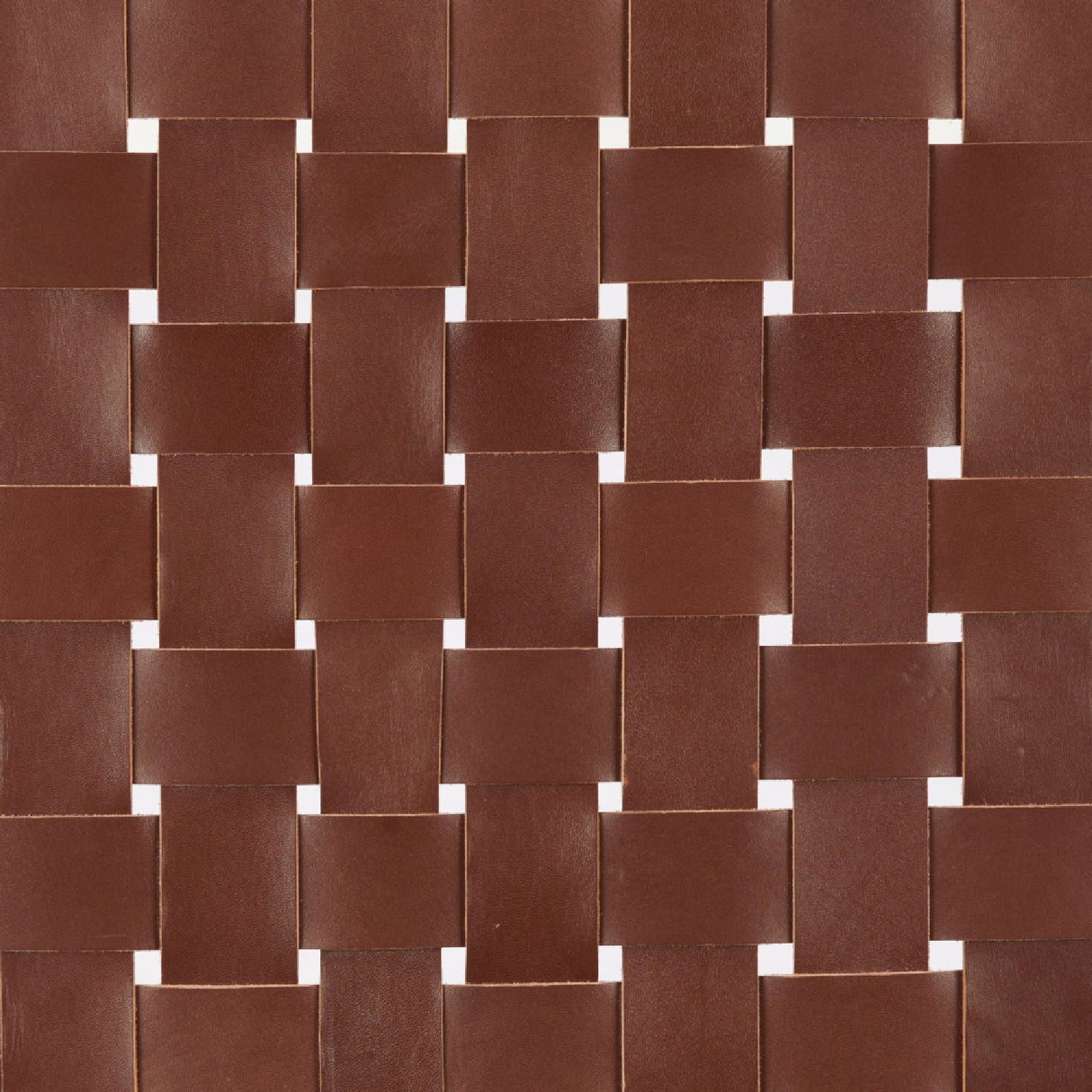 Brown Woven Leather Bench | OROA Modern Bandani