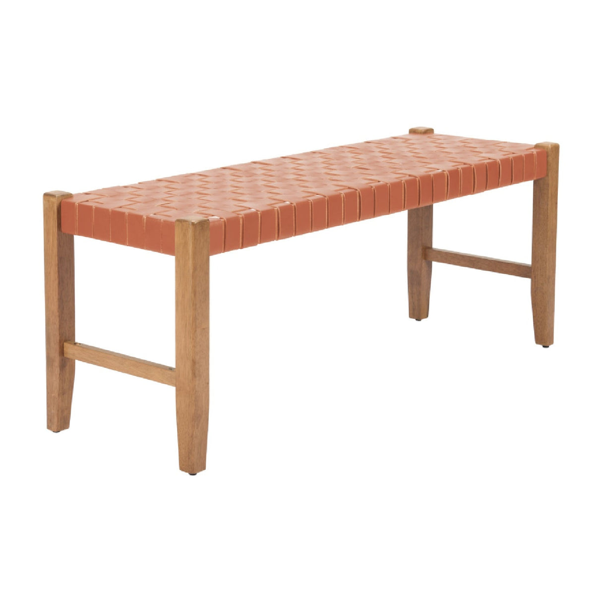 Tan Woven Leather Bench – Bandani – side view