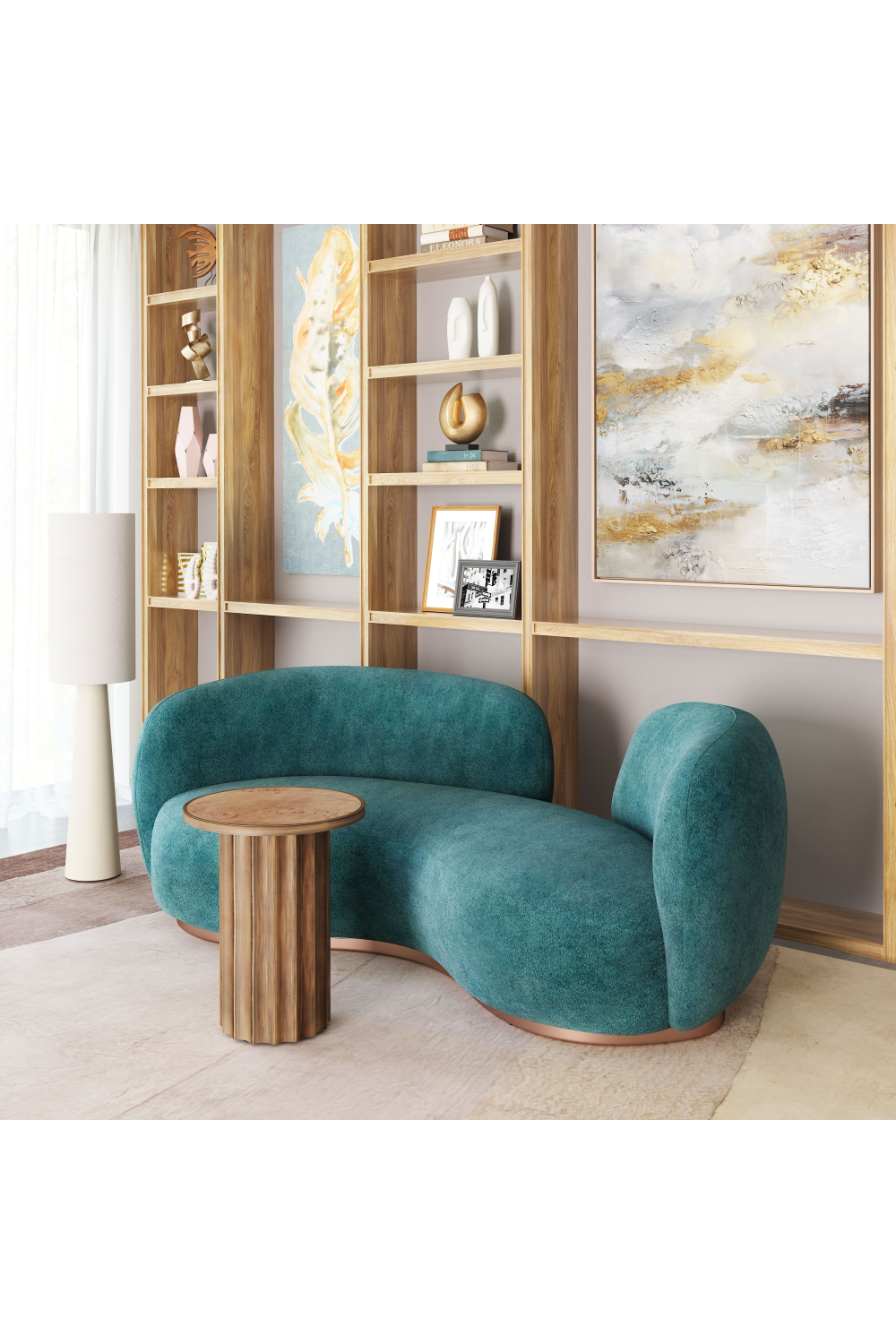 Burl Veneer Round Side Table | OROA Modern Afinato | Oroa.com