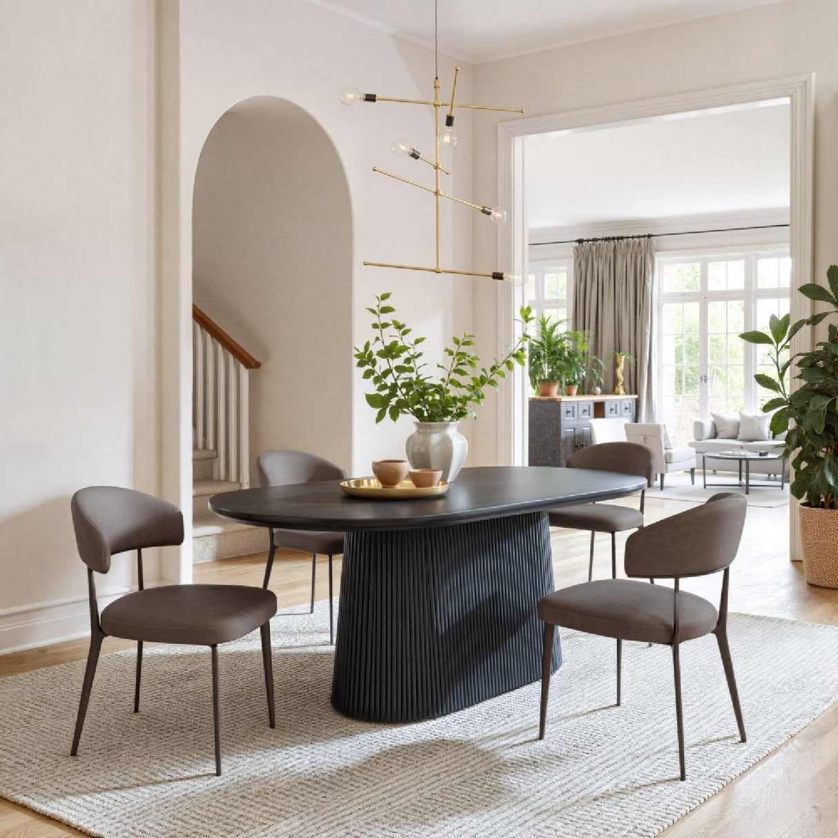 Black Mango Wood Dining Table | OROA Modern Sulco | Oroa.com