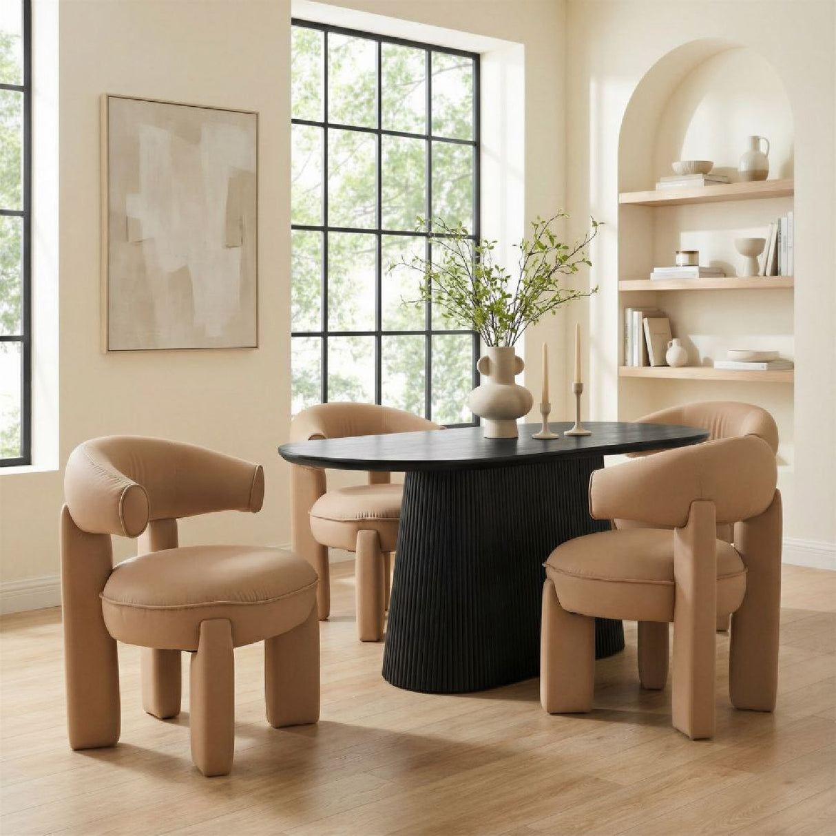 Black Mango Wood Dining Table | OROA Modern Sulco | Oroa.com
