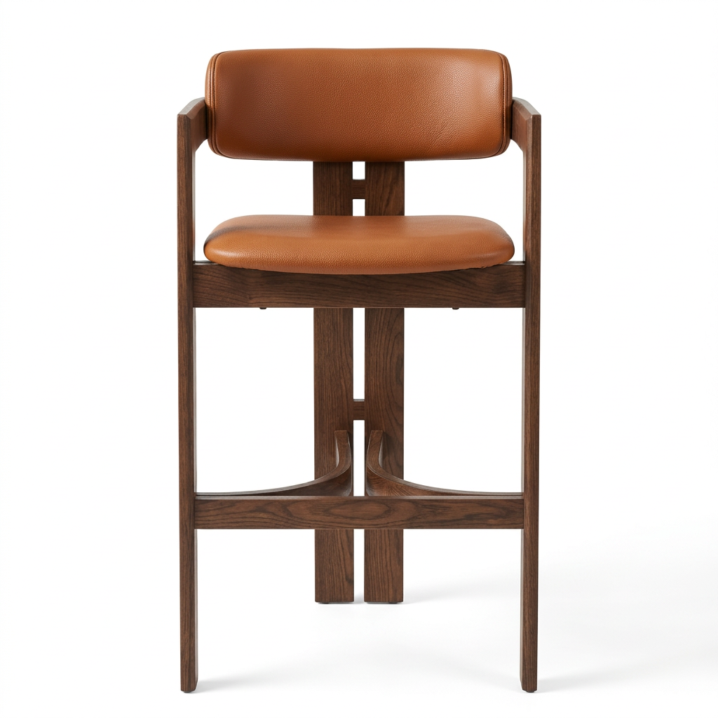 Wood Framed Brown Bar Stool | OROA Modern Shaili | Oroa.com