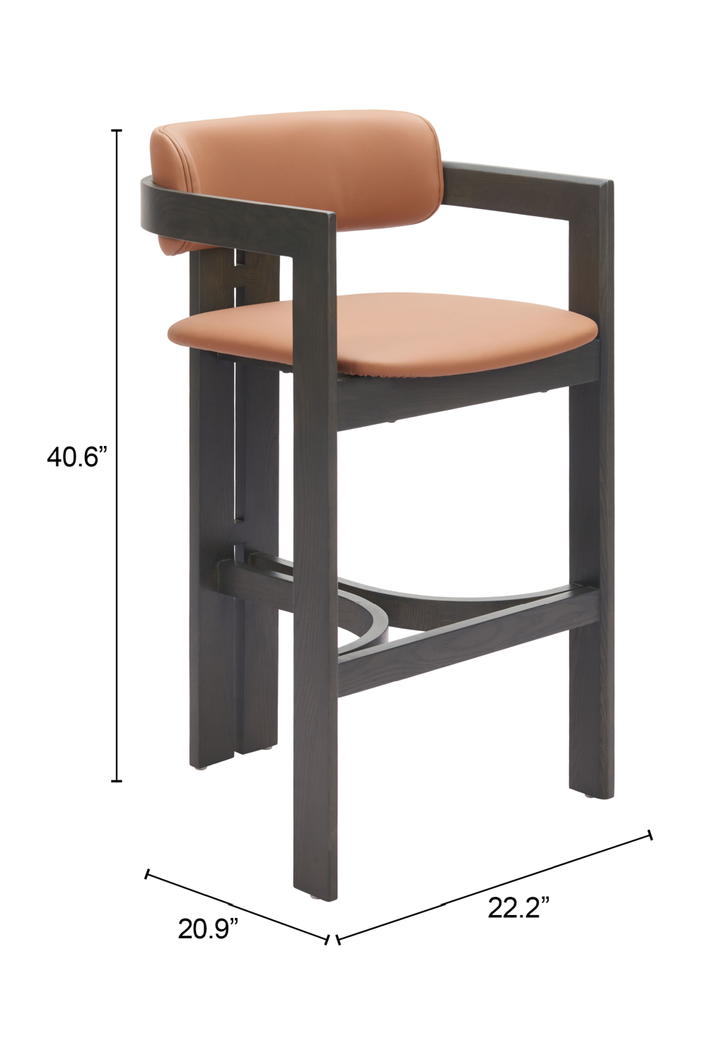 Wood Framed Brown Bar Stool | OROA Modern Shaili | Oroa.com