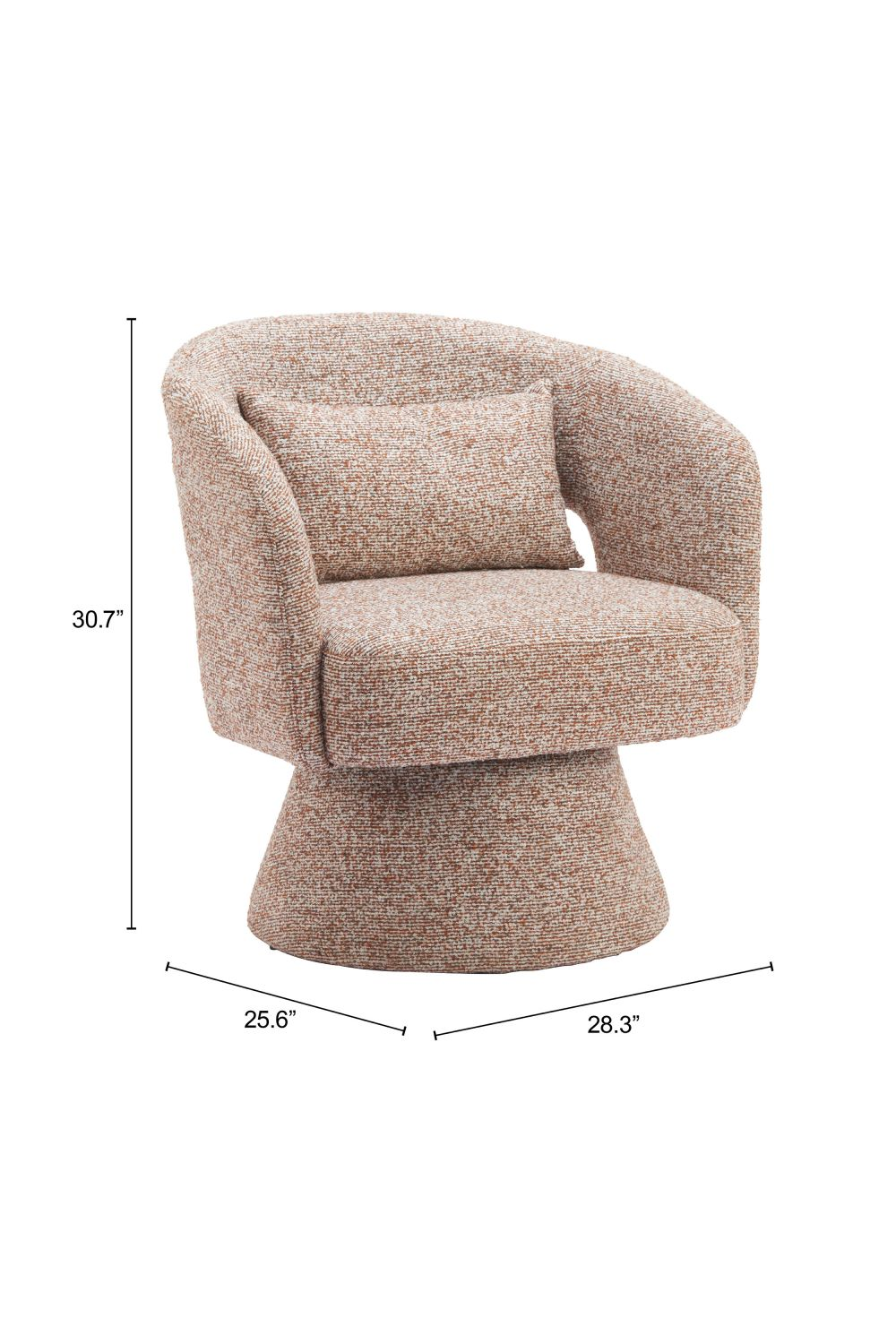 Speckled Brown Shearling Swivel Chair | OROA Modern Liva | Oroa.com