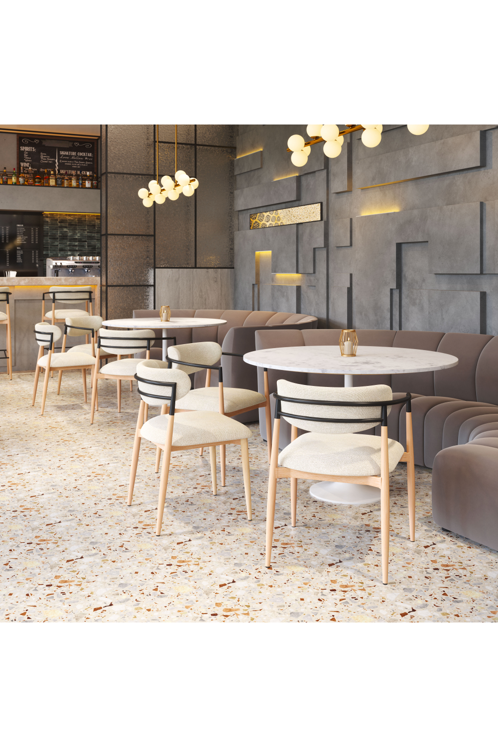 Gray Fabric Armless Dining Chairs (2) | OROA Modern Equinox | Oroa.com