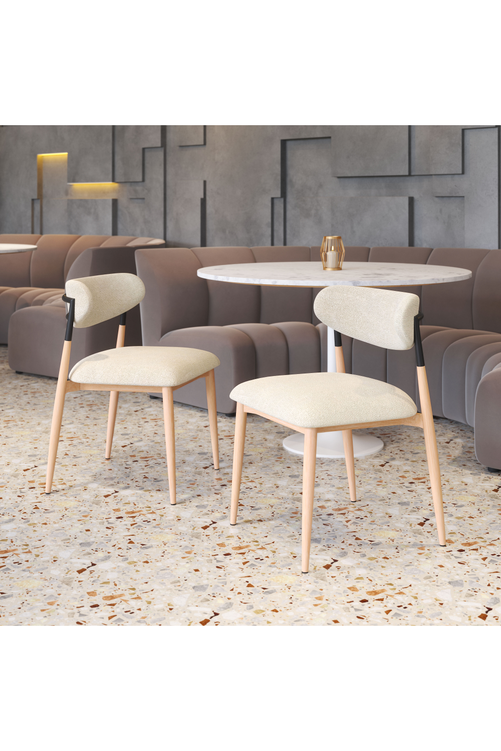 Gray Fabric Armless Dining Chairs (2) | OROA Modern Equinox | Oroa.com