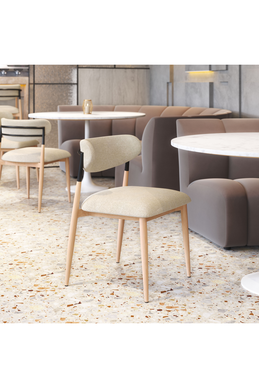 Gray Fabric Armless Dining Chairs (2) | OROA Modern Equinox | Oroa.com