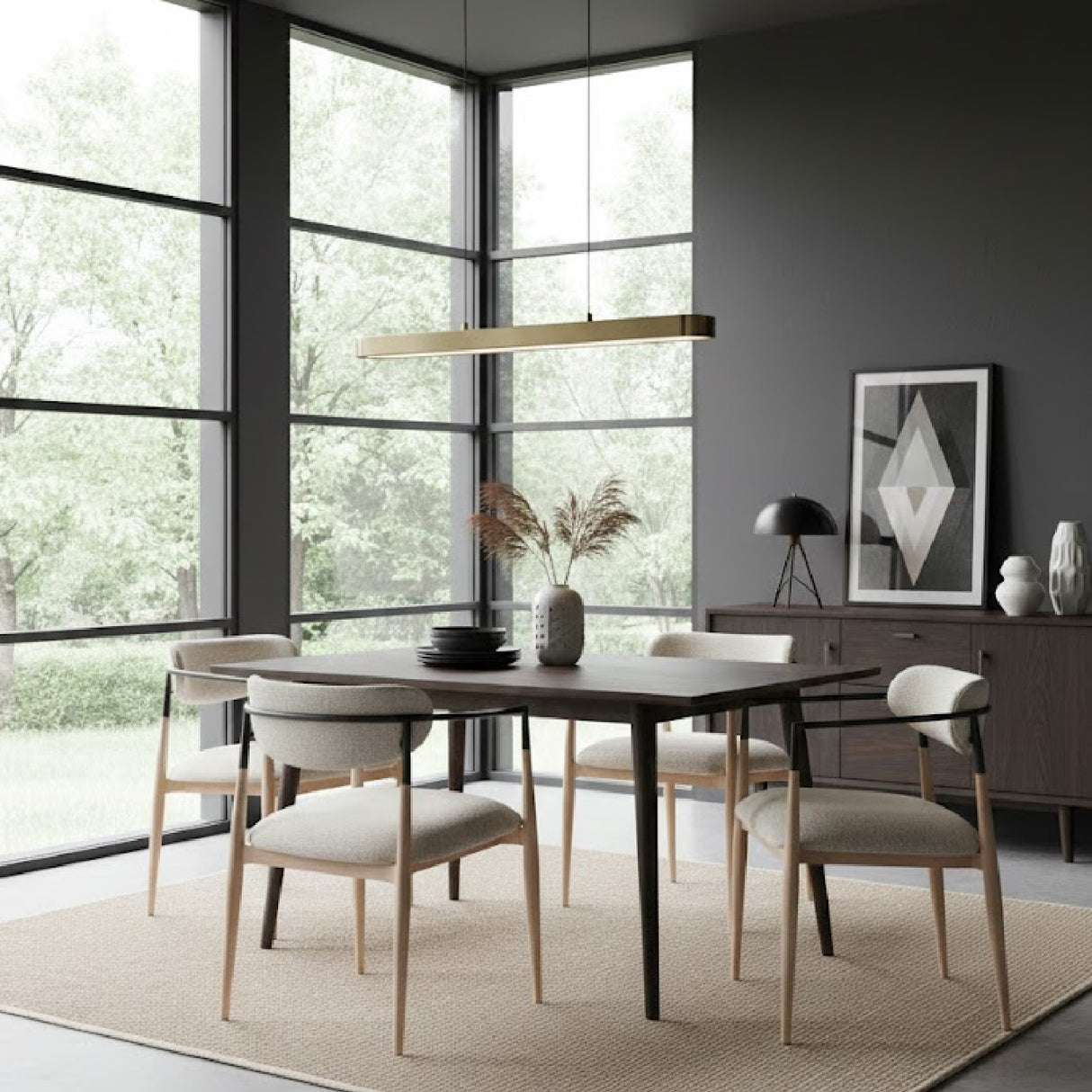 Gray Fabric Modern Dining Chair | Oroa.com
