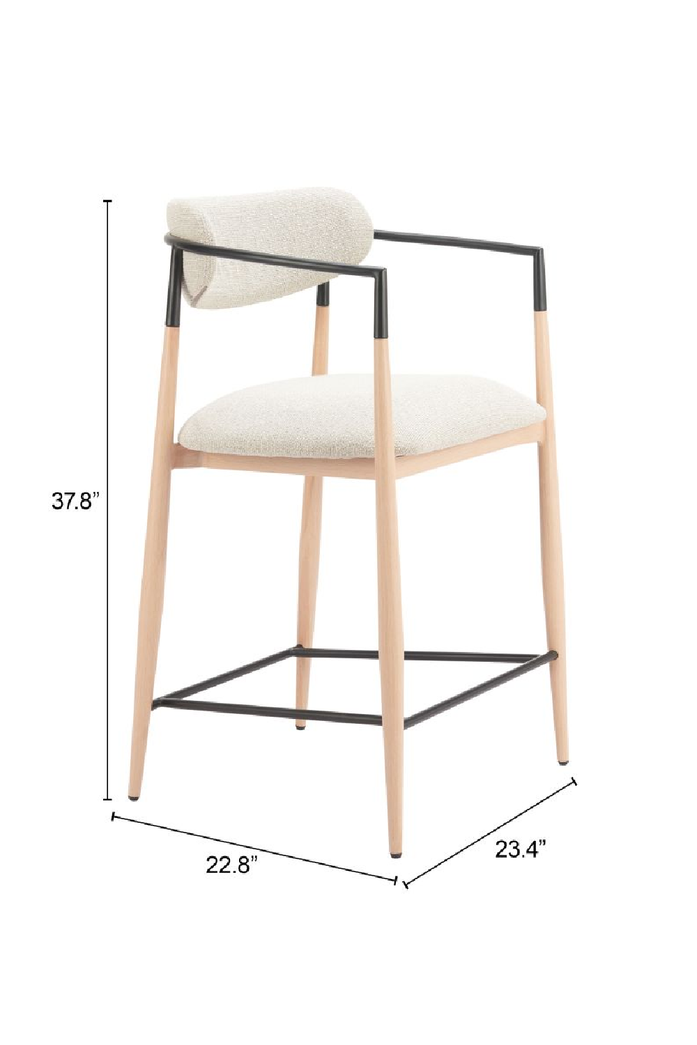 Gray Fabric Modern Counter Stool | Oroa.com