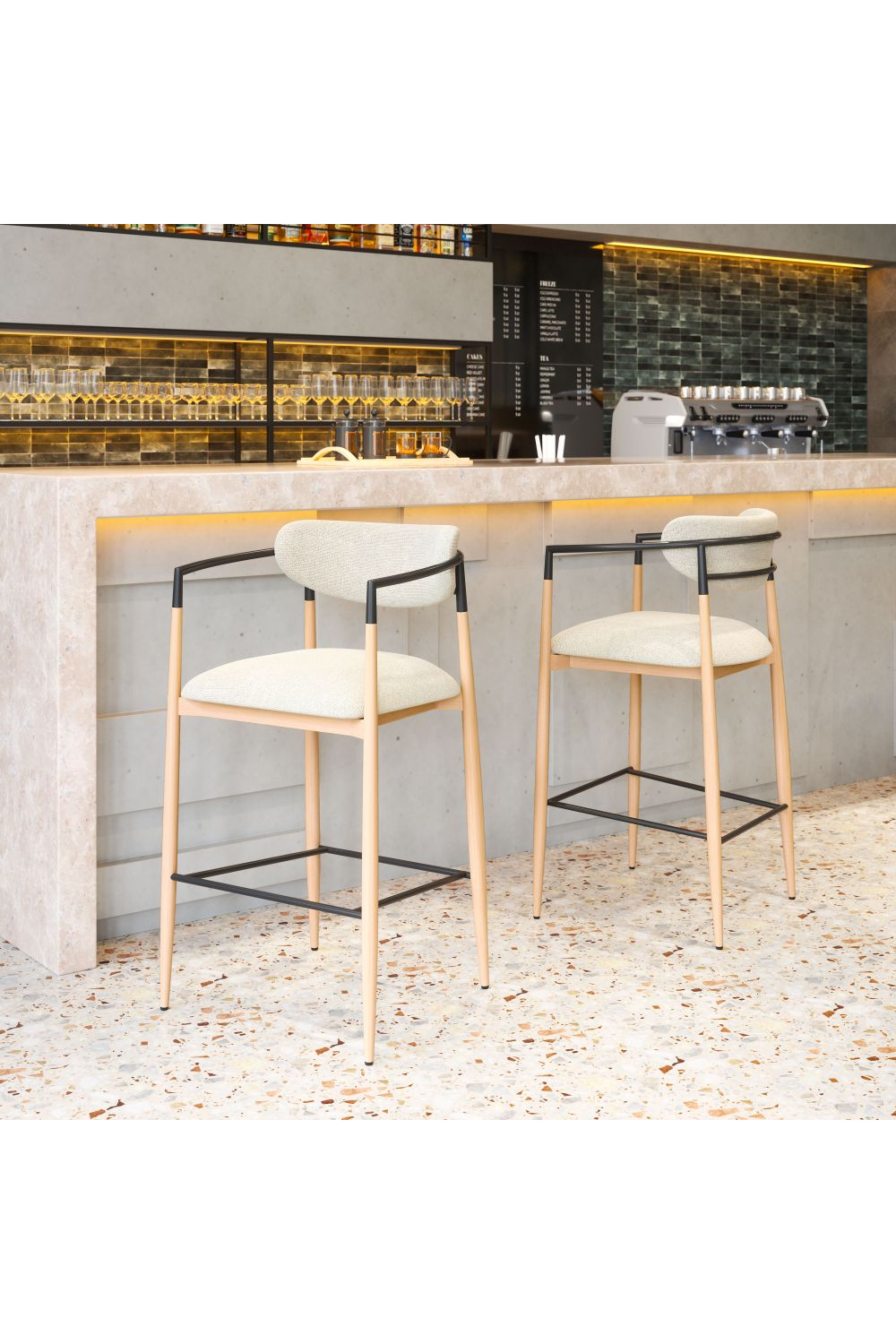 Gray Fabric Modern Bar Stool | OROA Modern Equinoxn | Oroa.com