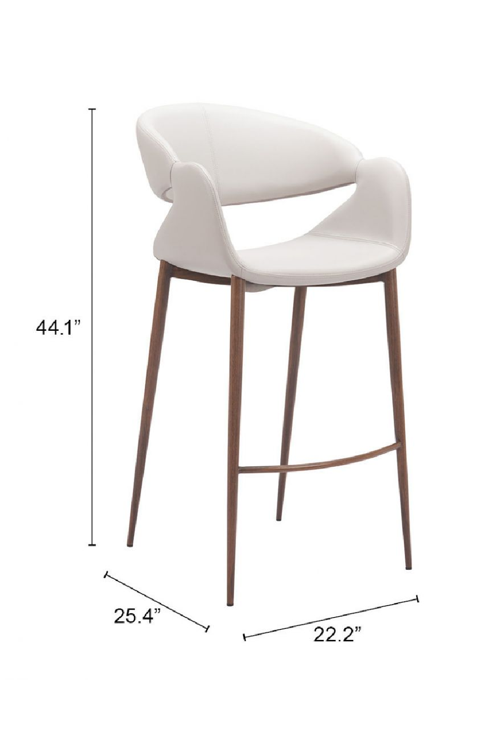 Beige Cut-Out Back Bar Stool | OROA Modern Limay | Oroa.com