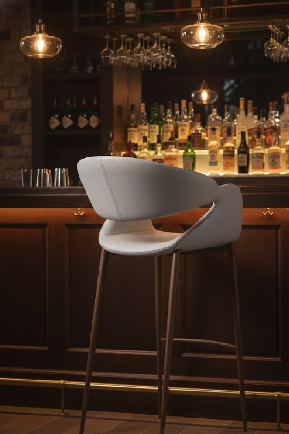 Beige Cut-Out Back Bar Stool | OROA Modern Limay | Oroa.com