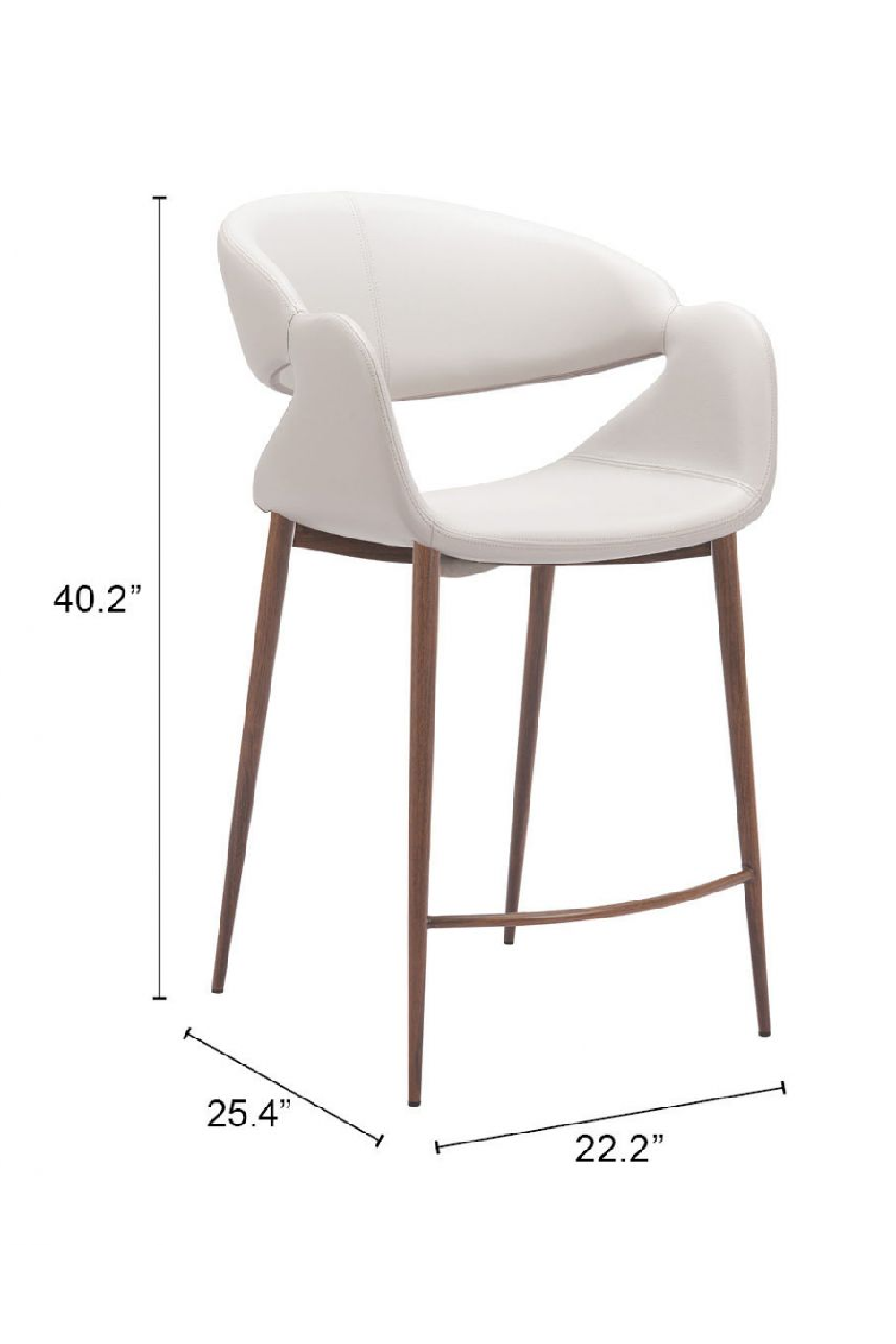 Beige Cut-Out Back Counter Stool | OROA Modern Limay | Oroa.com