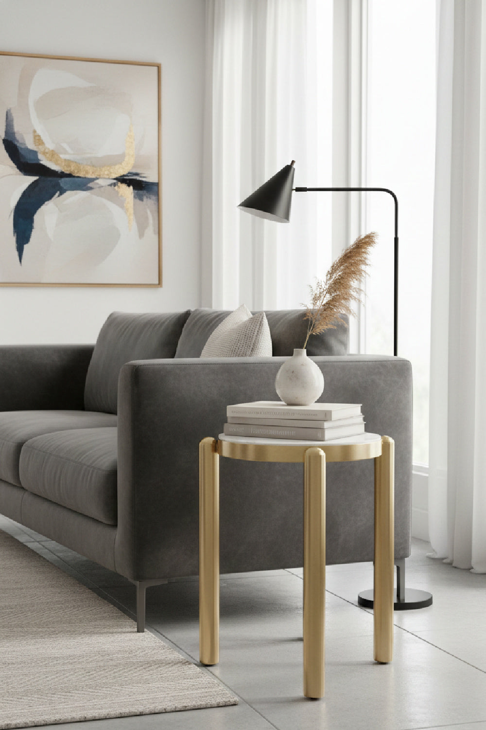 White & Gold Side Table | OROA Modern Noan | Oroa.com