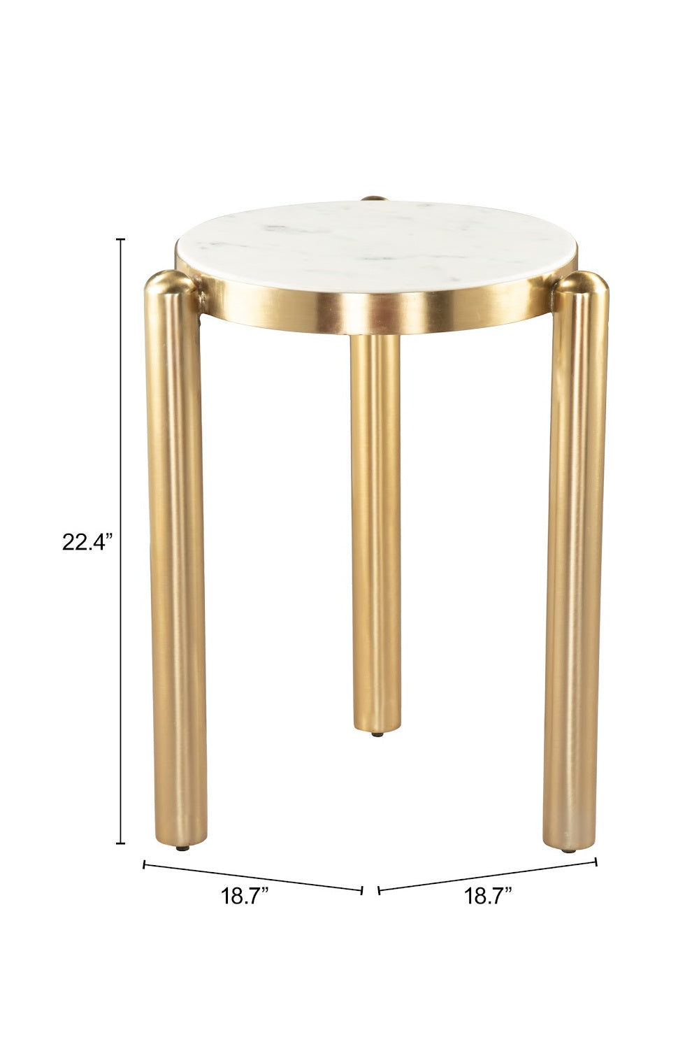 White & Gold Side Table | OROA Modern Noan | Oroa.com