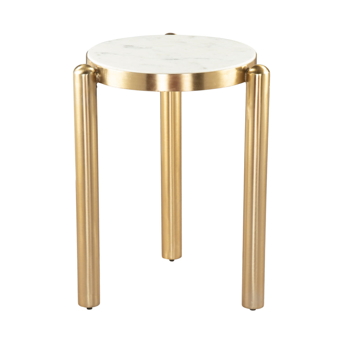 White & Gold Side Table – Noan – angled view