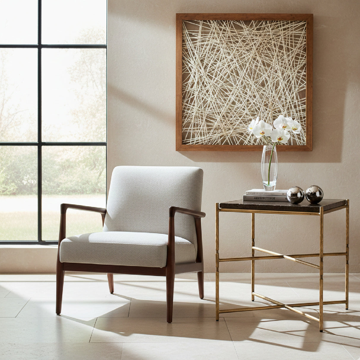 Black Glass Top Side Table | Oroa.com