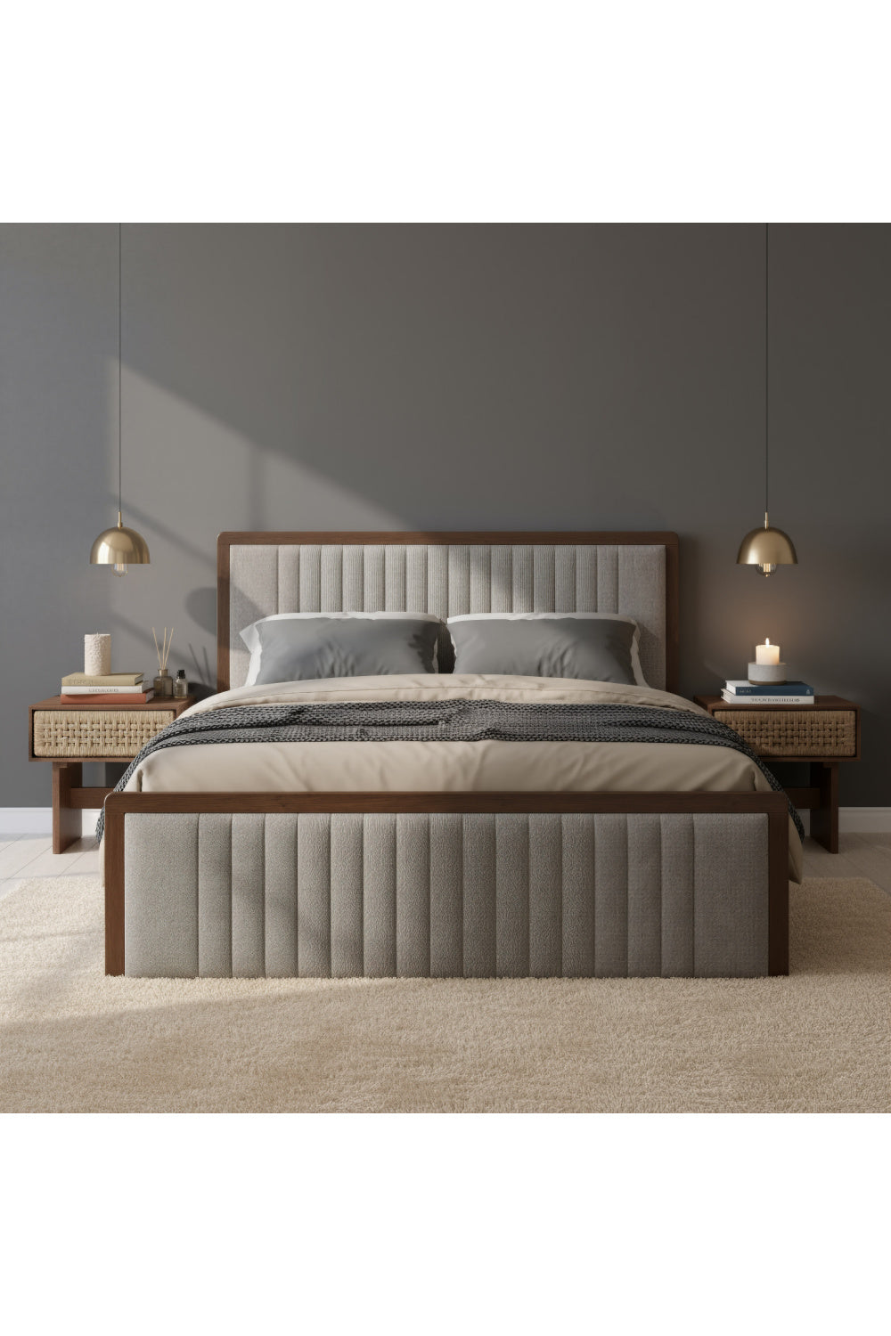 Woven Jute 1-Drawer Nightstand | OROA Modern Amaria | Oroa.com