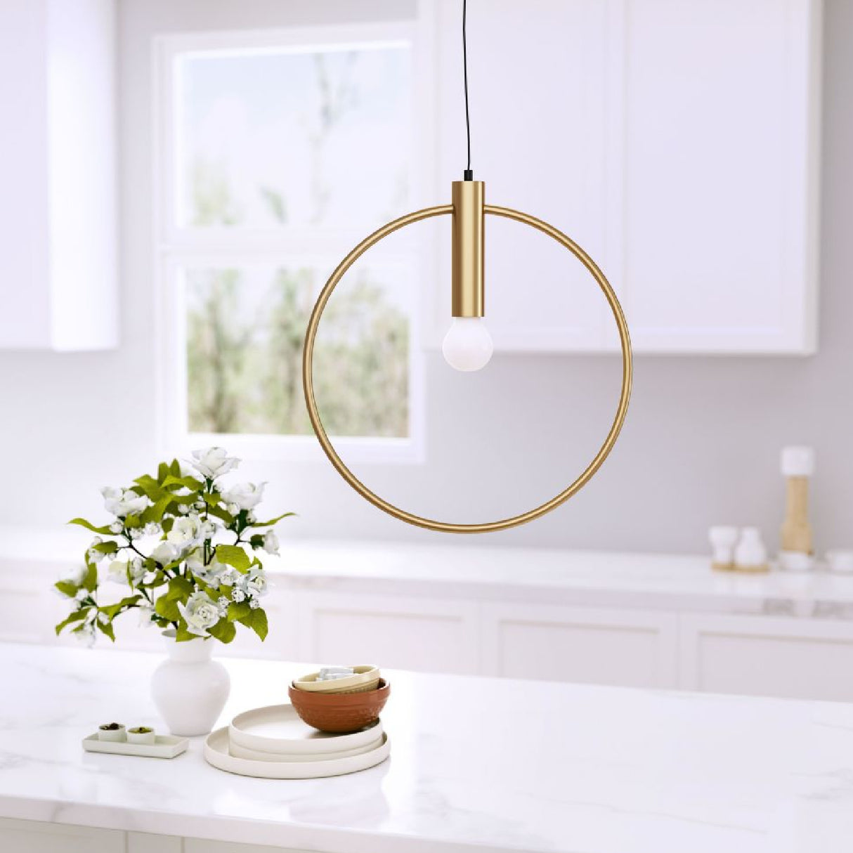 Brass Ring Pendant Lamp – Irenza – alternate view 7
