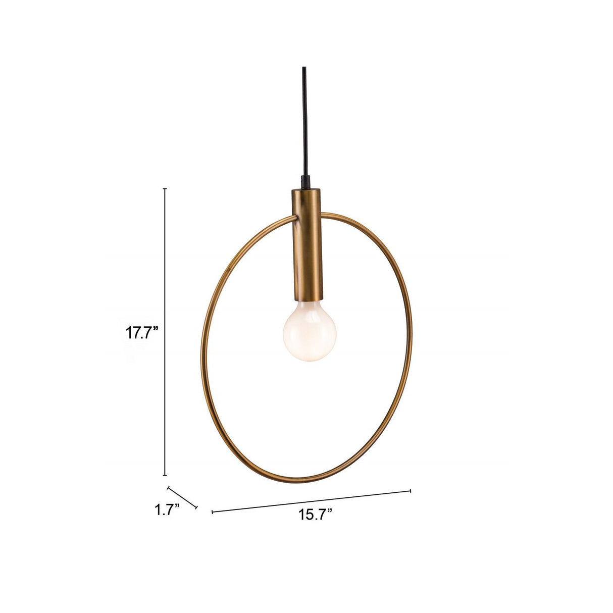 Brass Ring Pendant Lamp – Irenza – alternate view 8