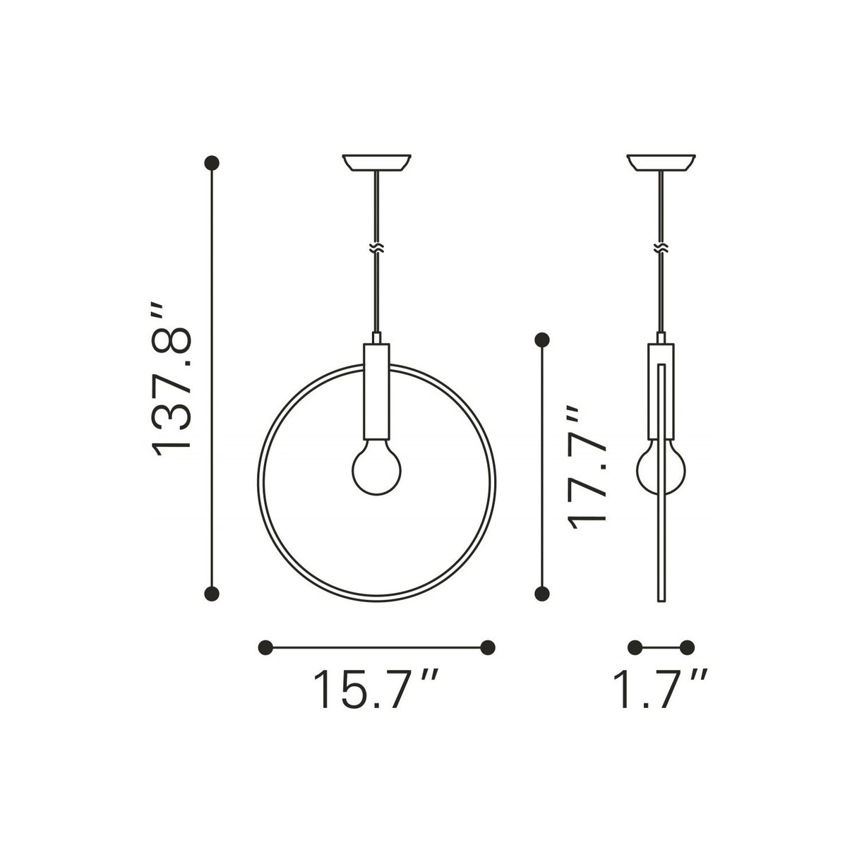 Brass Ring Pendant Lamp – Irenza – alternate view 9