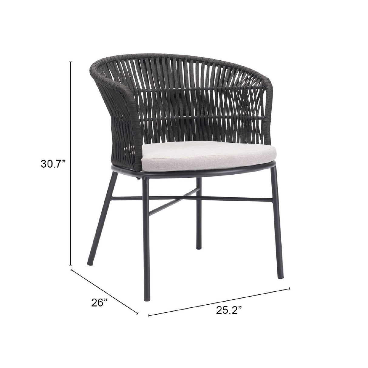 Contemporary Black Outdoor Dining Chairs (2) | OROA Modern | Oroa.com
