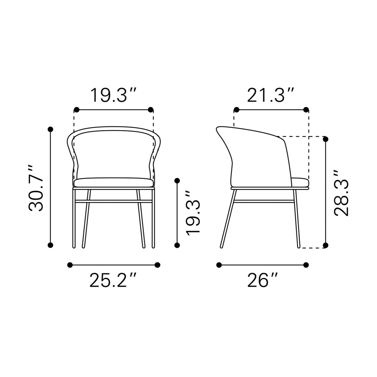 Contemporary Black Outdoor Dining Chairs (2) | OROA Modern | Oroa.com