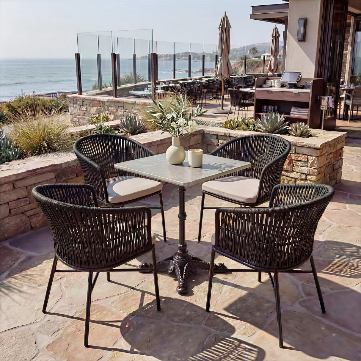 Contemporary Black Outdoor Dining Chairs (2) | OROA Modern | Oroa.com