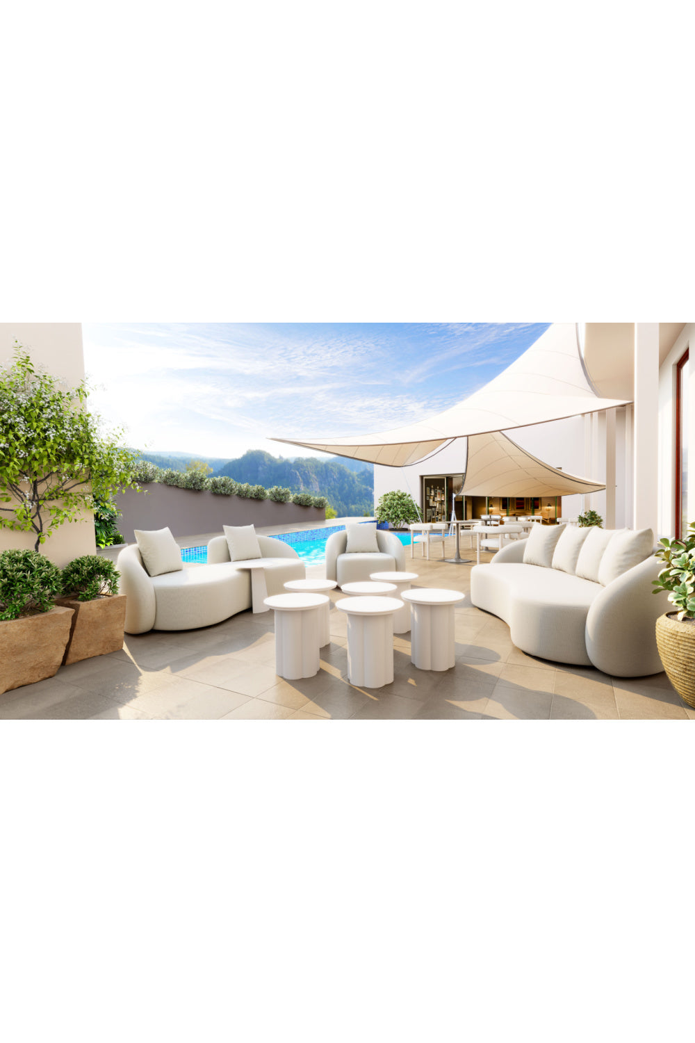 Beige Upholstered Outdoor Accent Chair | OROA Modern Sunny Isles | Oroa.com