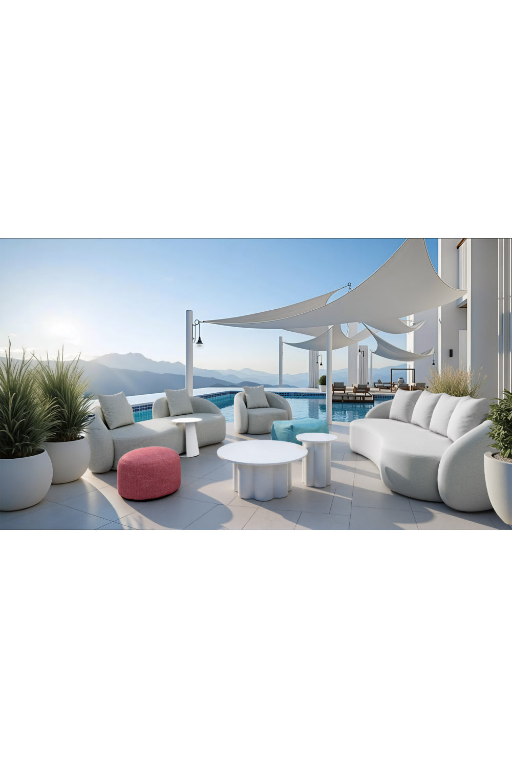 Beige Upholstered Outdoor Accent Chair | OROA Modern Sunny Isles | Oroa.com