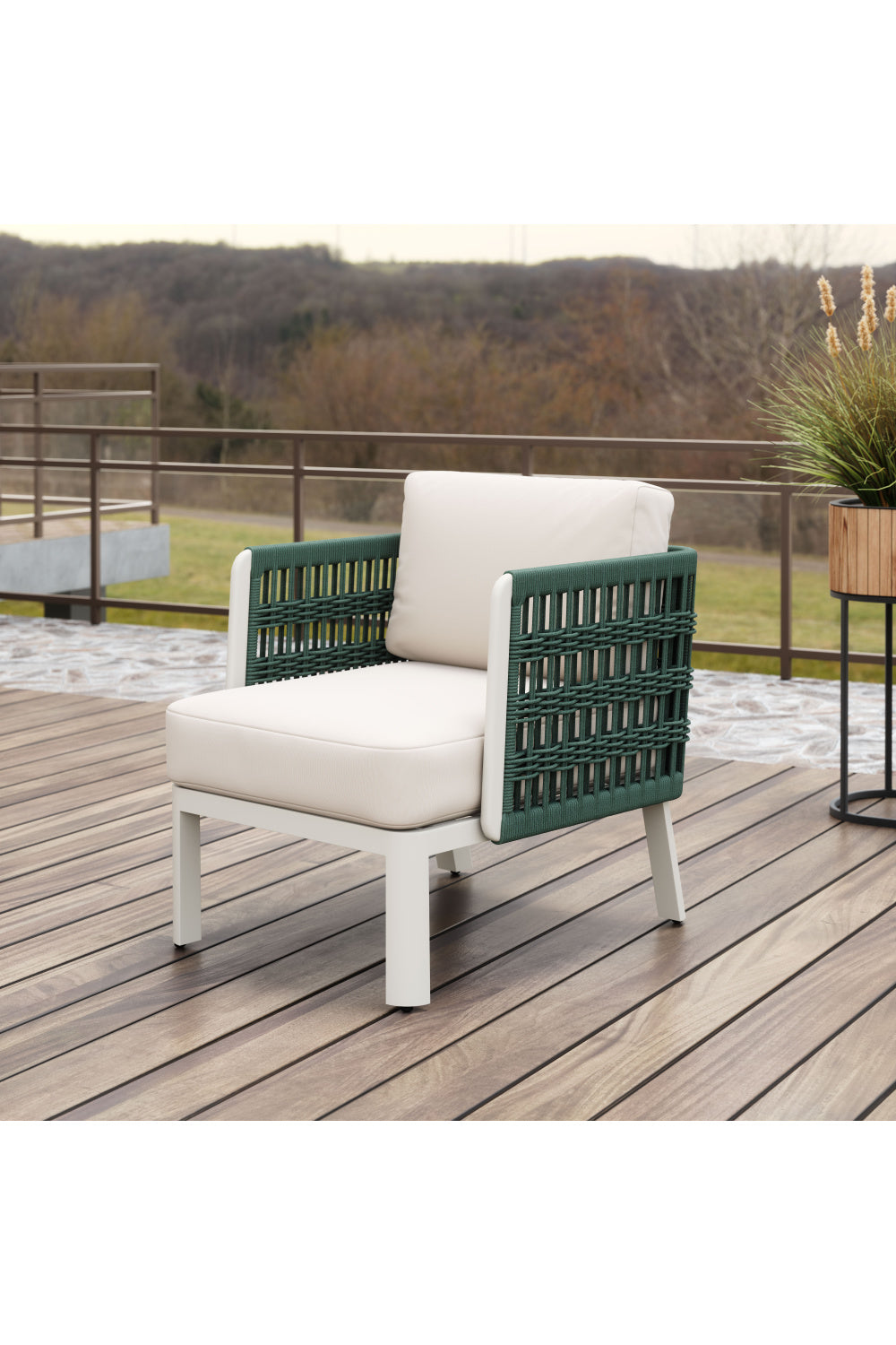 White Olefin Outdoor Lounge Armchair | OROA Modern Bridgehampton | Oroa.com