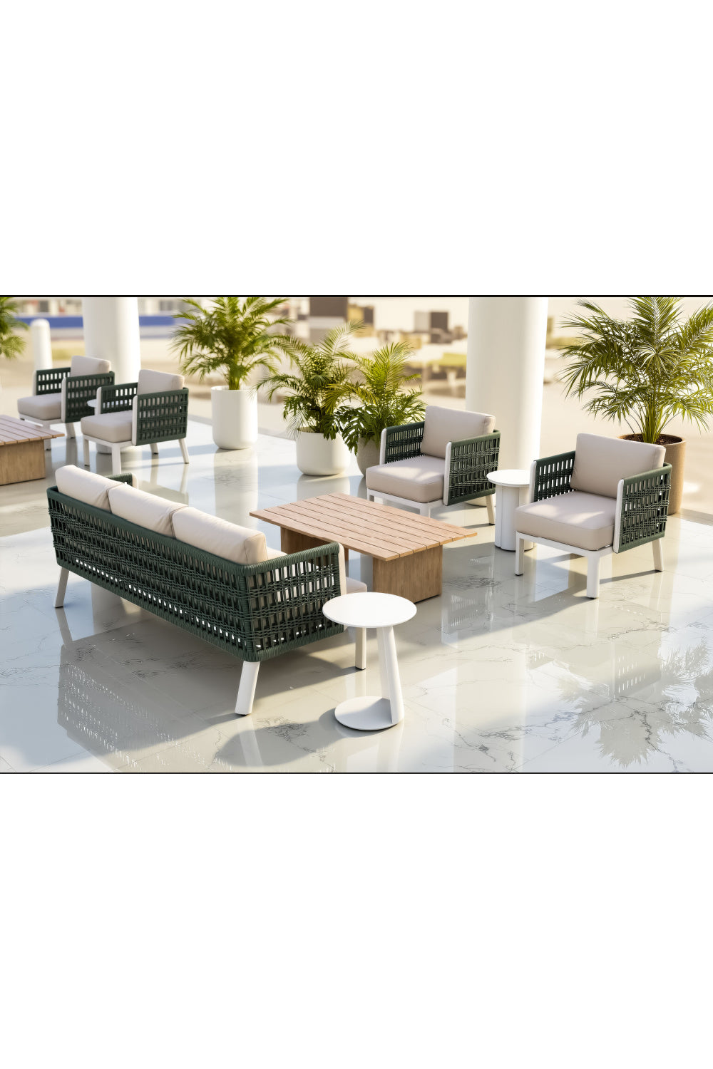 White Olefin Outdoor Lounge Armchair | OROA Modern Bridgehampton | Oroa.com