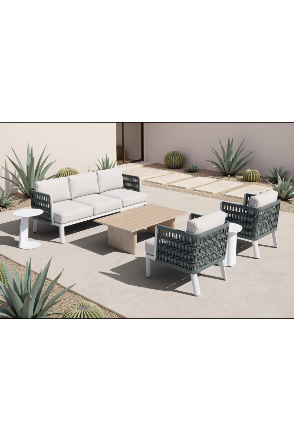 White Olefin Outdoor Lounge Armchair | OROA Modern Bridgehampton | Oroa.com