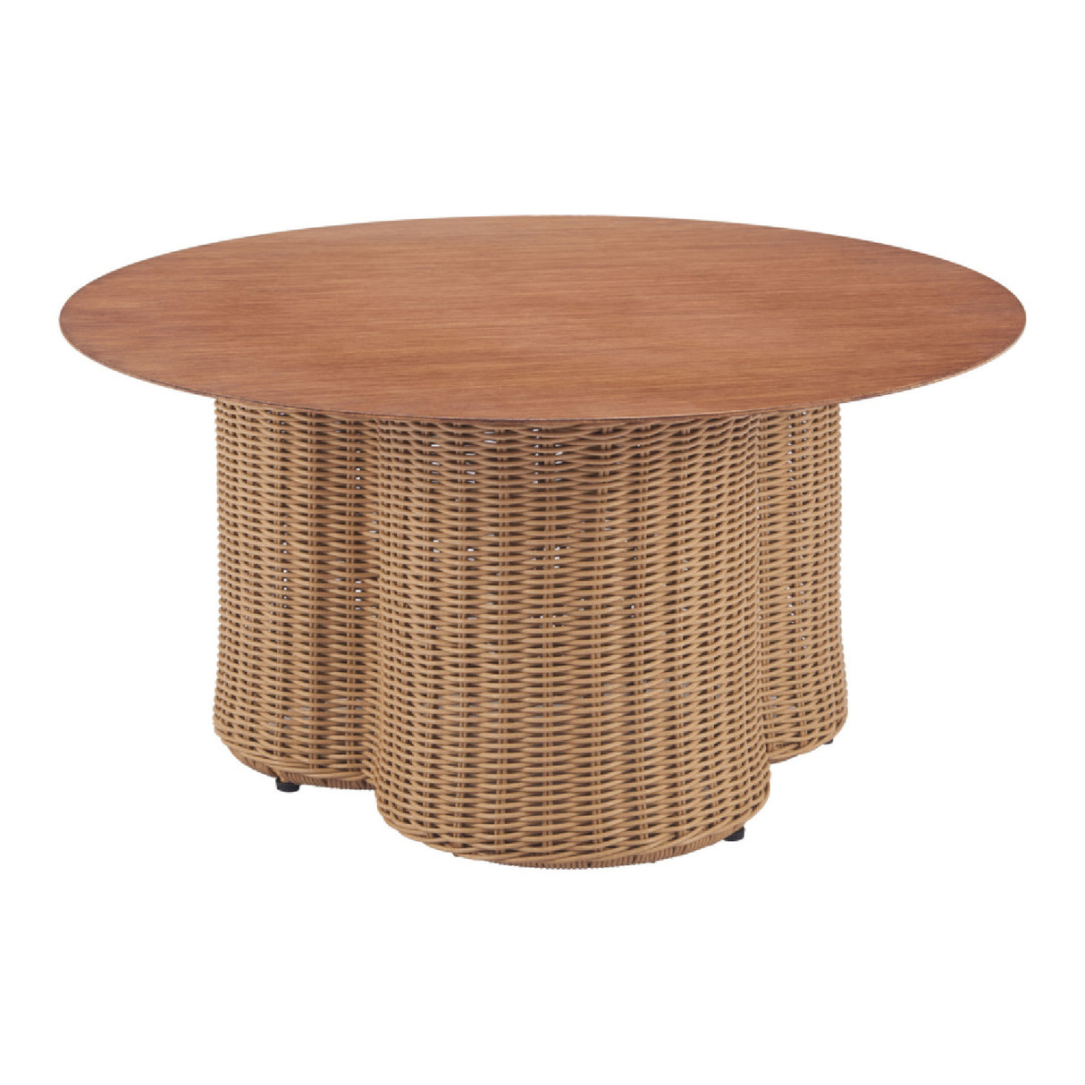 Natural Rattan Look Coffee Table – Soka – rear view