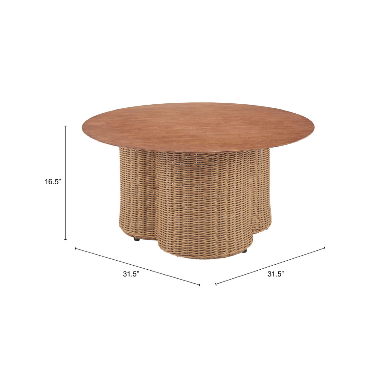 Natural Rattan Look Coffee Table | OROA Modern Soka
