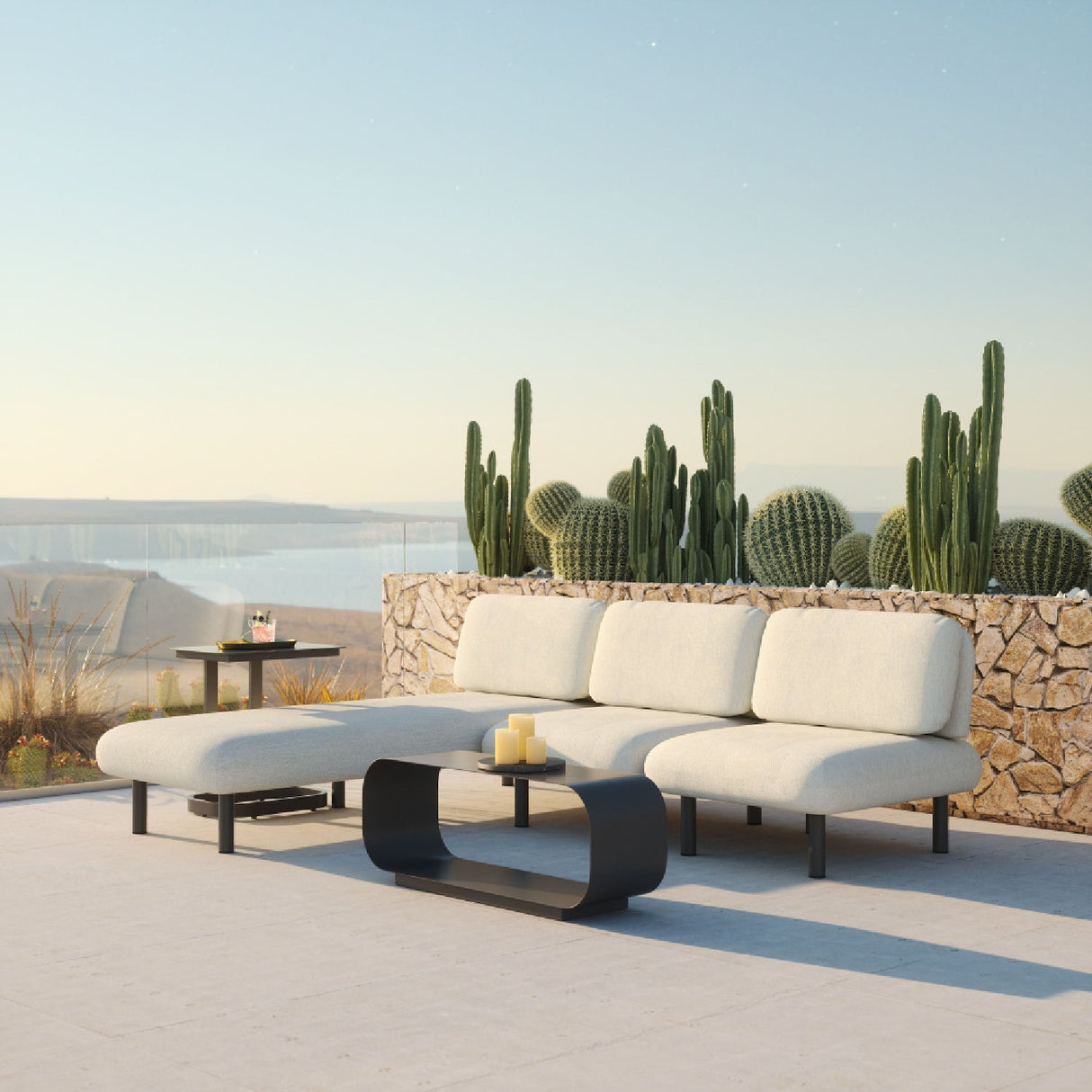 Gray Aluminum Outdoor Coffee Table – Brisa – alternate view 9