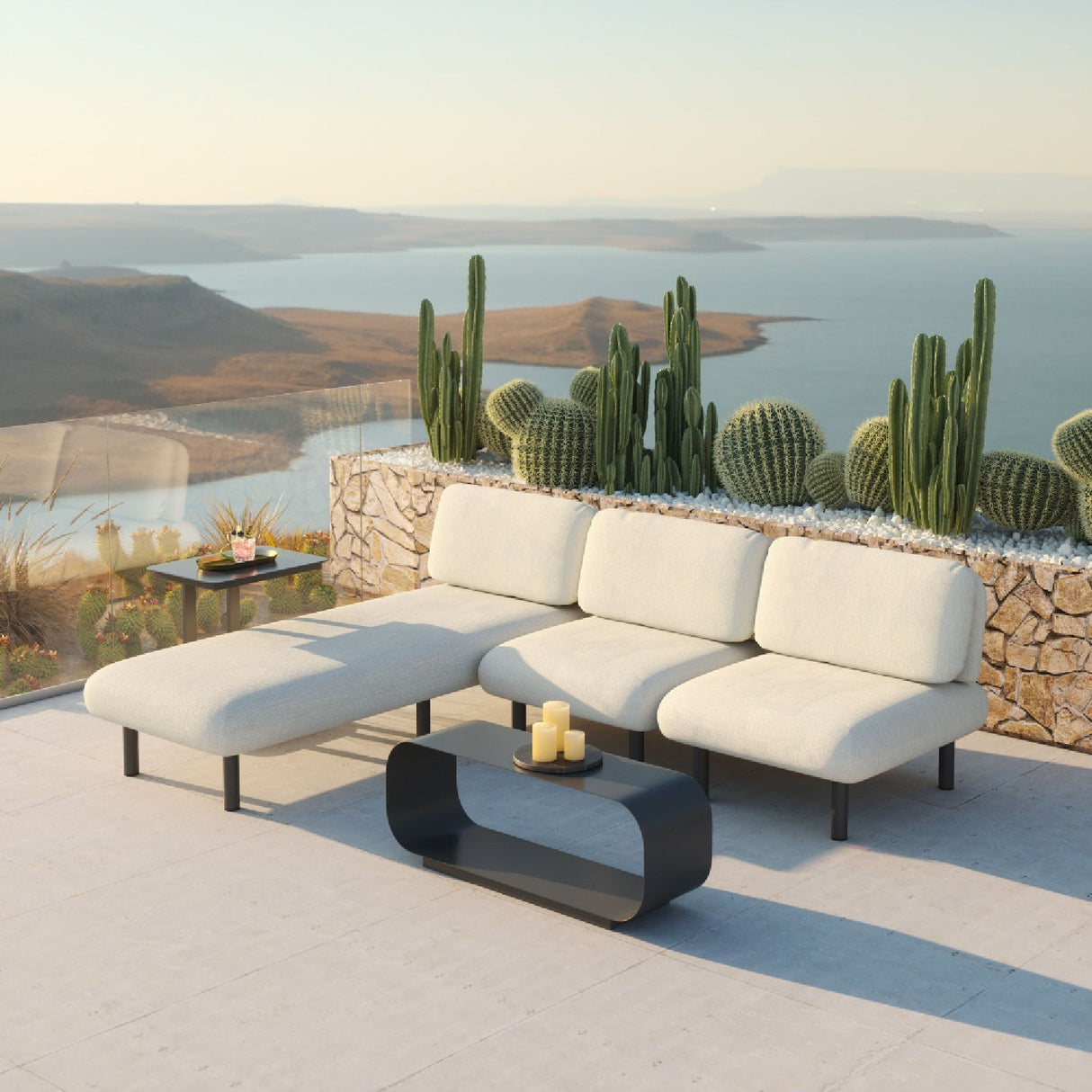 Gray Aluminum Outdoor Coffee Table – Brisa – alternate view 10