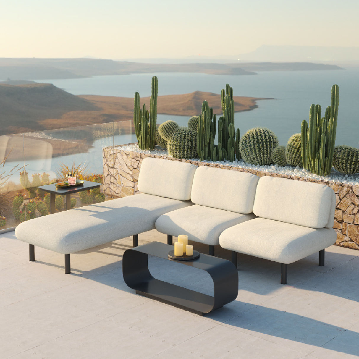 Gray Aluminum Outdoor Coffee Table | OROA Modern Brisa