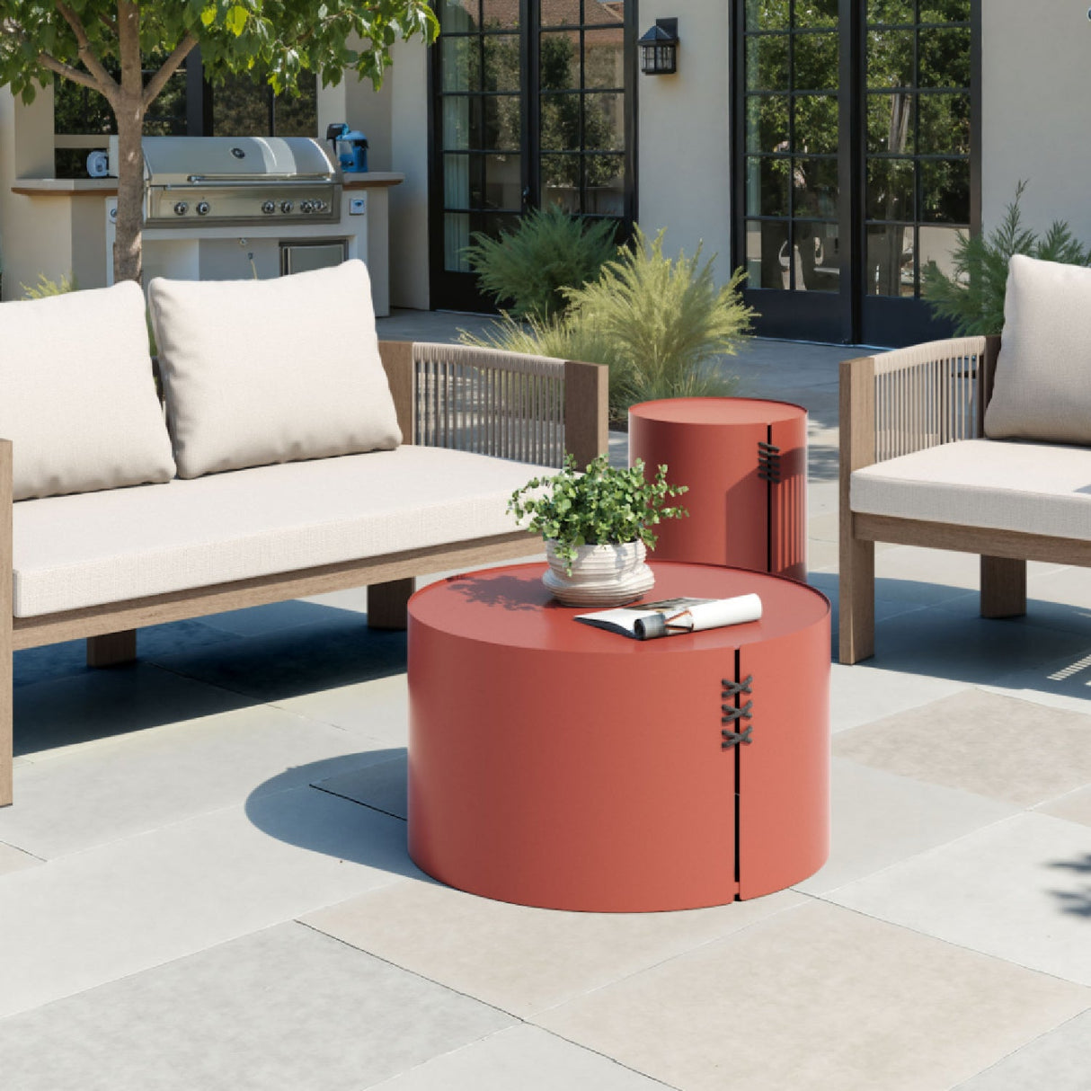 Brown Aluminum Outdoor Coffee Table – Bayu – alternate view 10