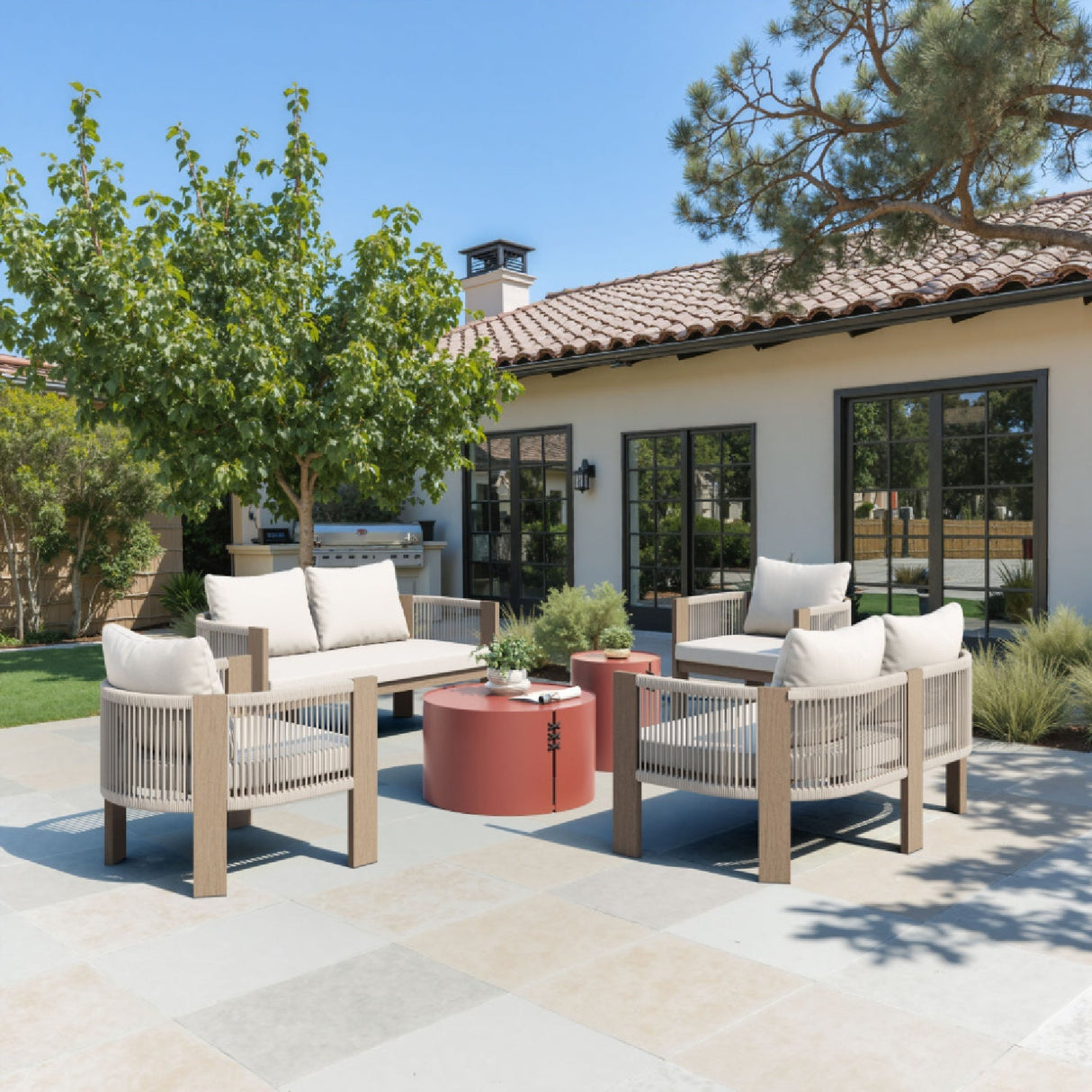 Brown Aluminum Outdoor Coffee Table – Bayu – alternate view 11
