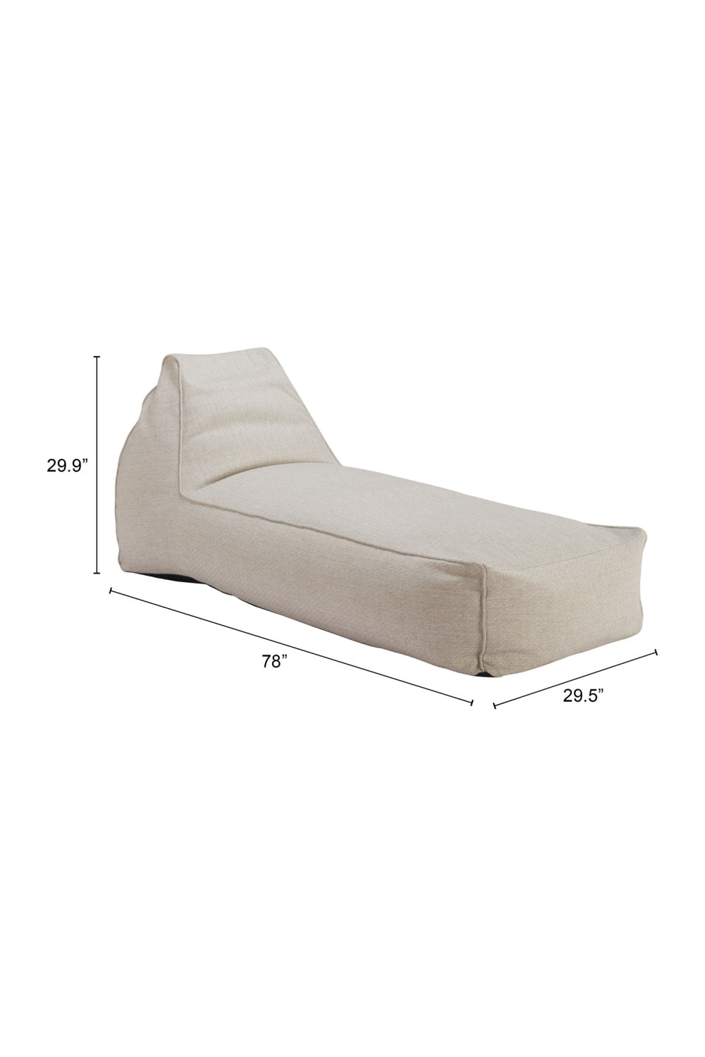 Beige Olefin Outdoor Chaise Lounge | OROA Modern Kalm | Oroa.com