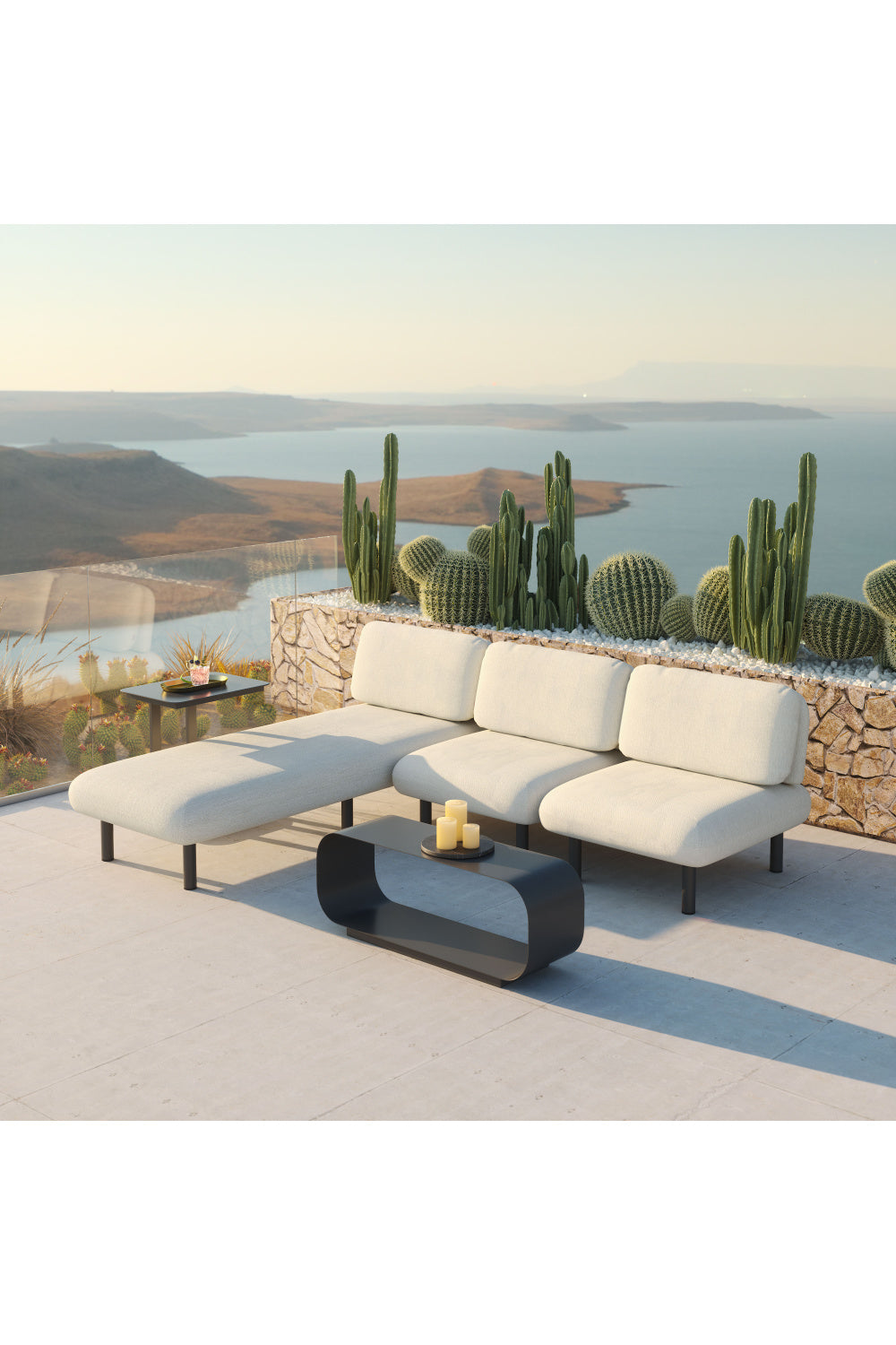 Beige Olefin Outdoor Accent Chair | OROA Modern Aperto | Oroa.com