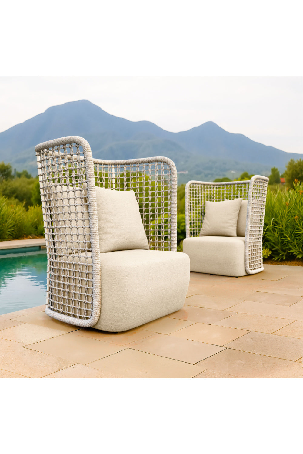 Weaved Back Outdoor Accent Chair | OROA Modern Hudu | Oroa.com