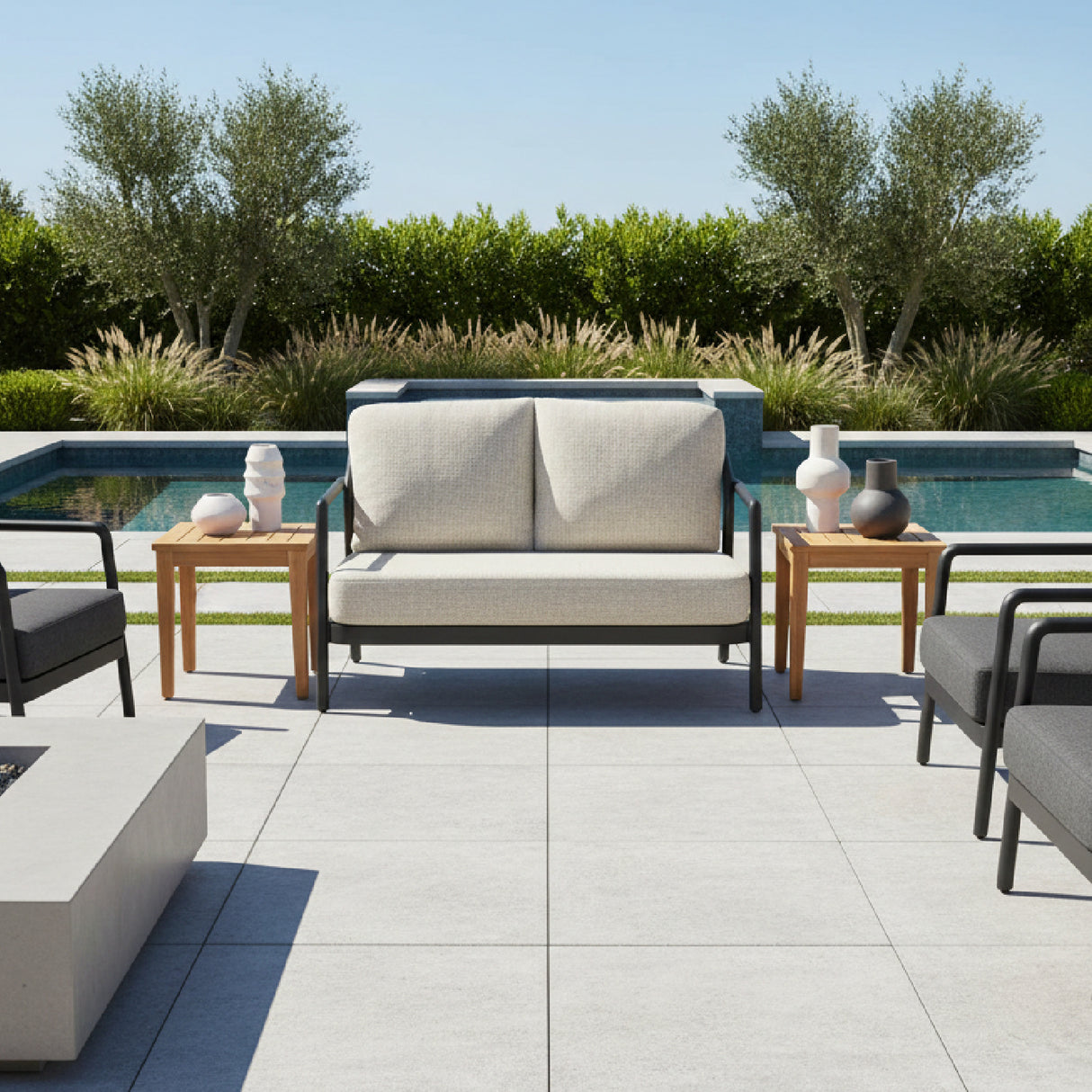 Aluminum Framed Outdoor Loveseat | OROA Modern Rein | Oroa.com