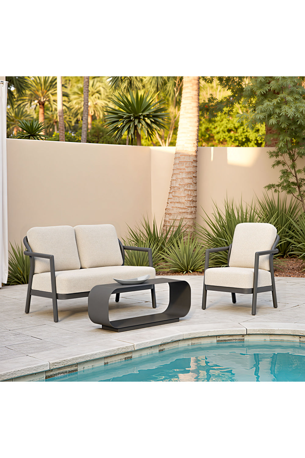 Aluminum Framed Outdoor Loveseat | OROA Modern Rein | Oroa.com