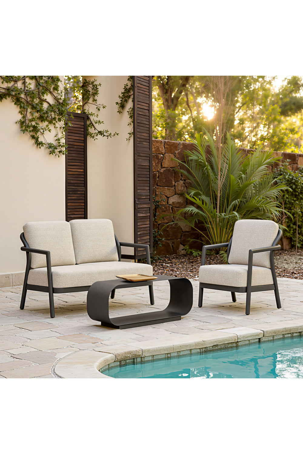 Aluminum Framed Outdoor Loveseat | OROA Modern Rein | Oroa.com