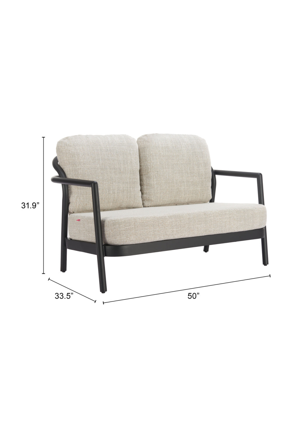 Aluminum Framed Outdoor Loveseat | OROA Modern Rein | Oroa.com