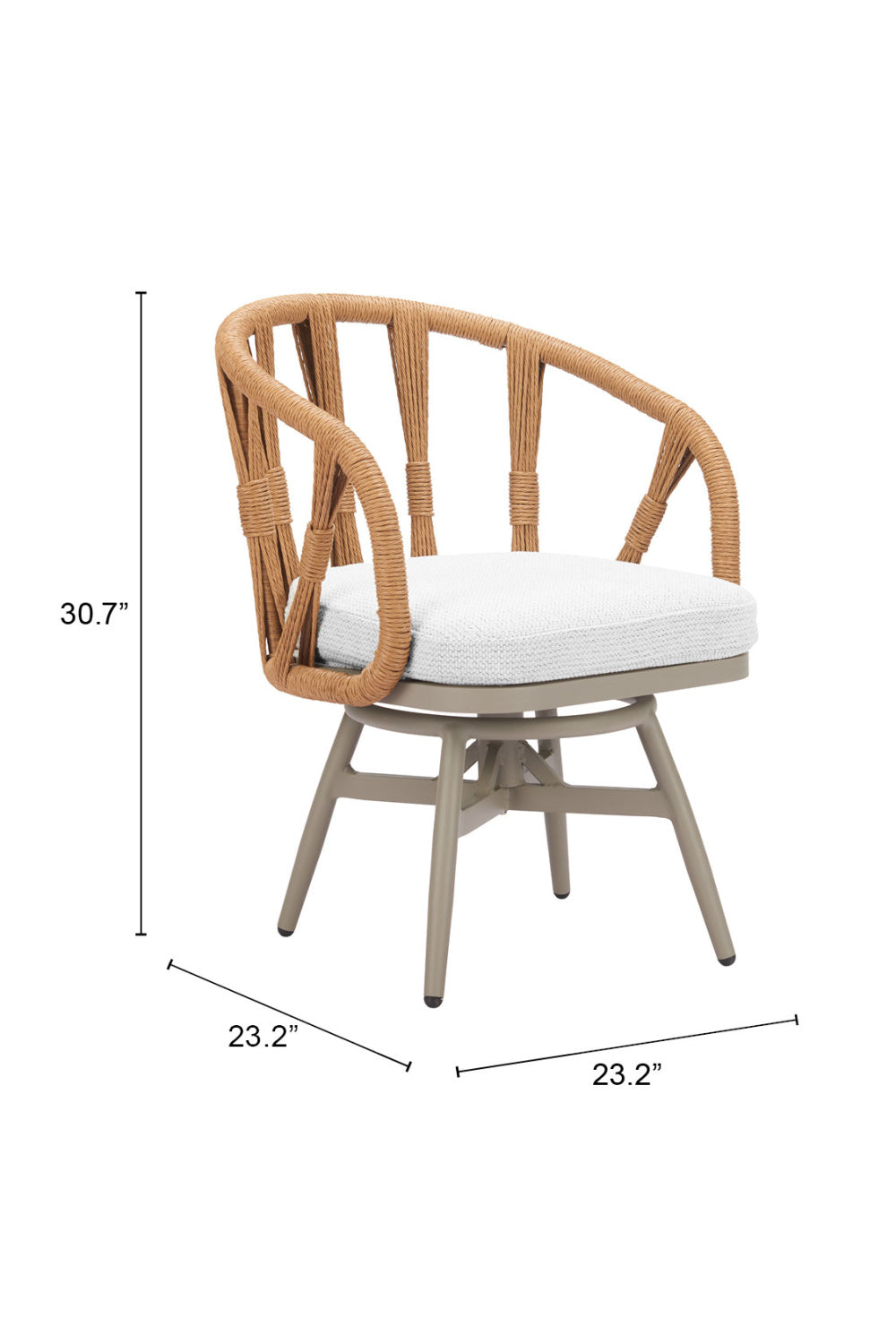 Rattan Weave Swivel Outdoor Dining Chair | OROA Modern Safal | Oroa.com