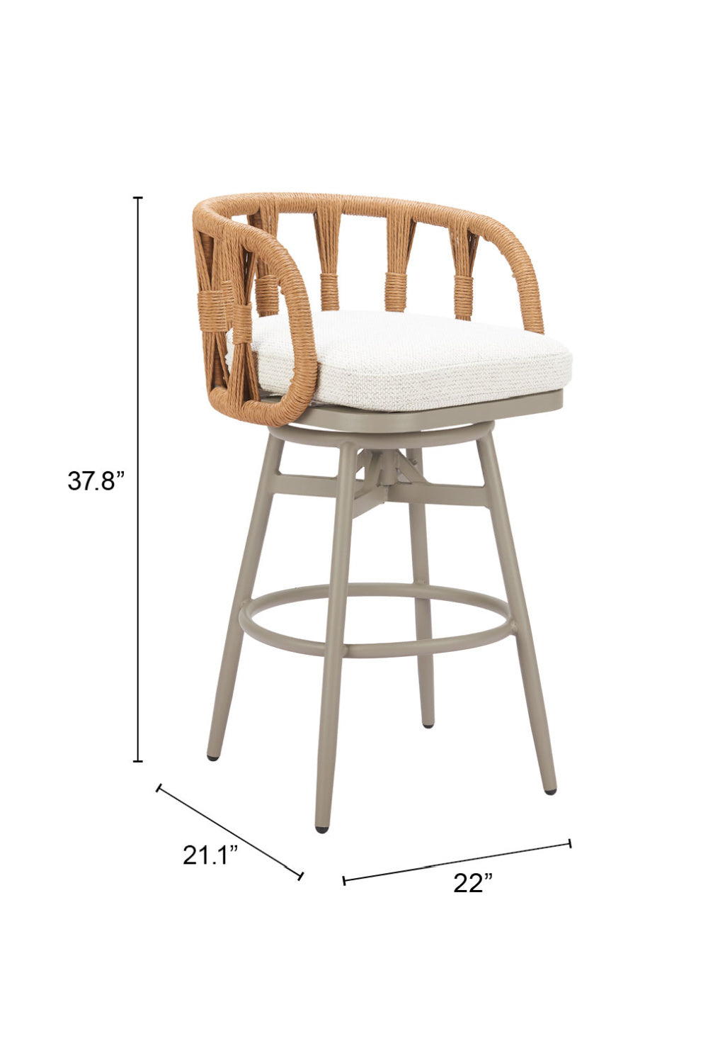 Rattan Weave Swivel Bar Stool – Safal – alternate view 16
