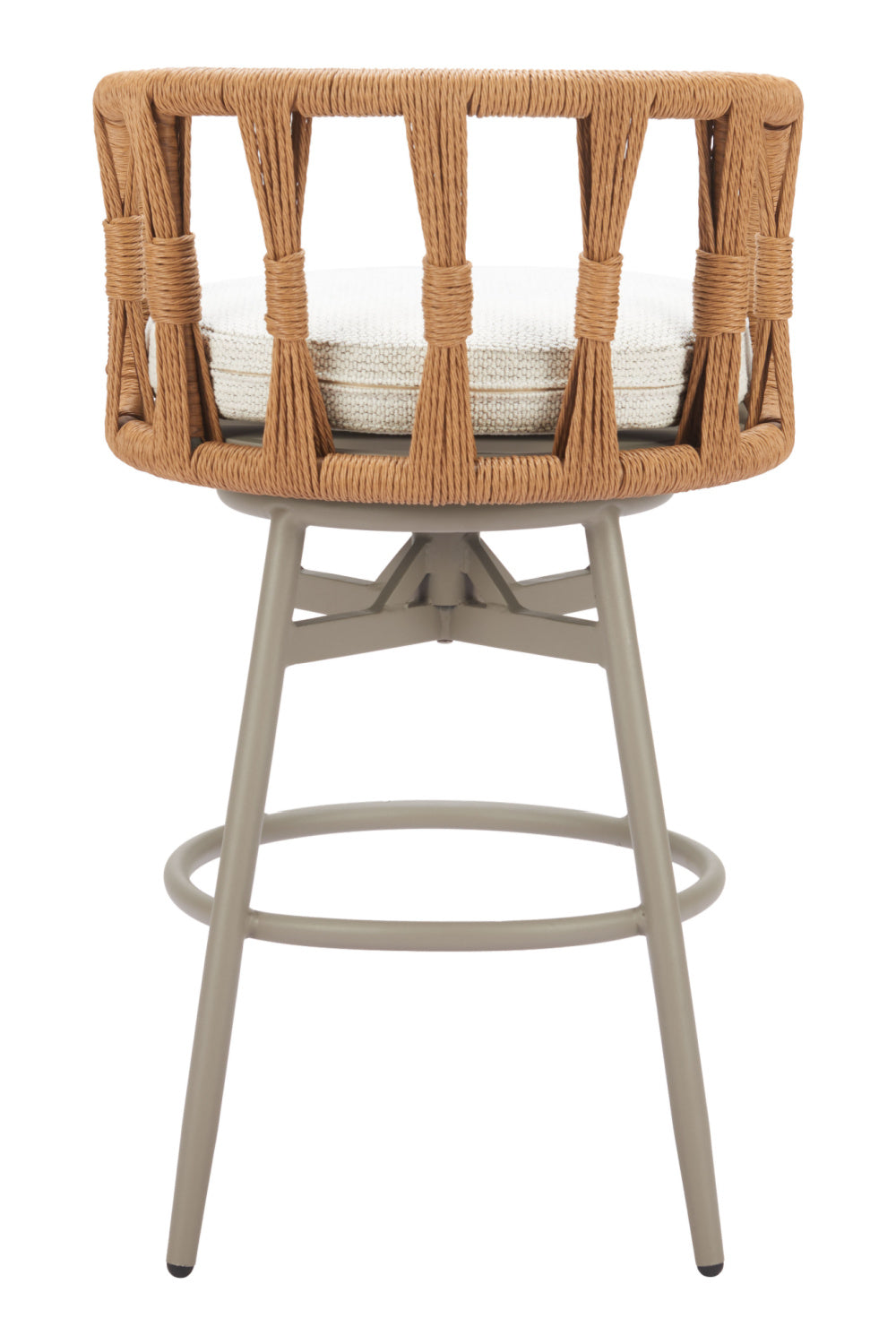 Rattan Weave Swivel Bar Stool | OROA Modern Safal